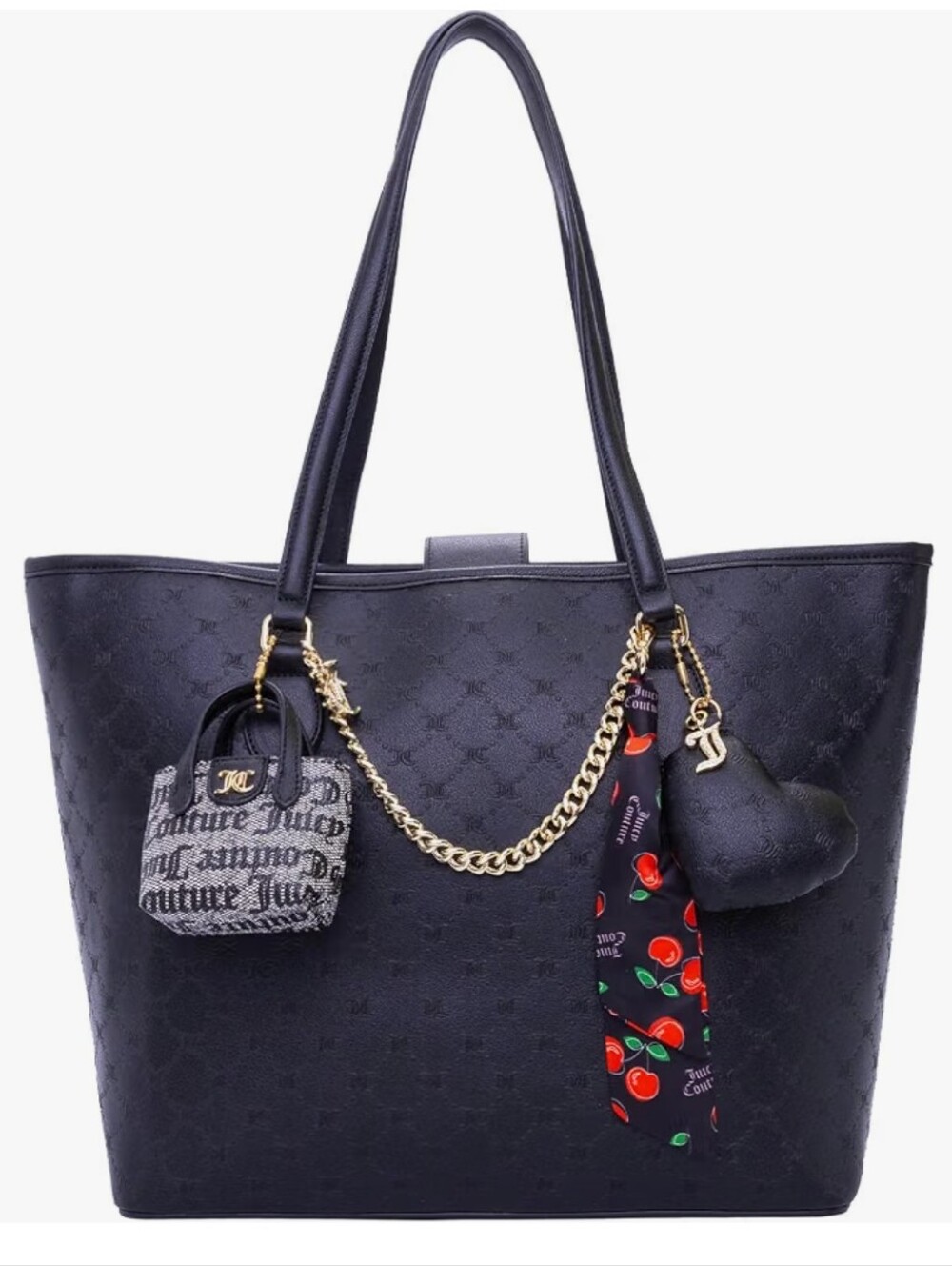 Juicy Couture More is More Tote Bag, Monogram Embossed, with Accessory Holder